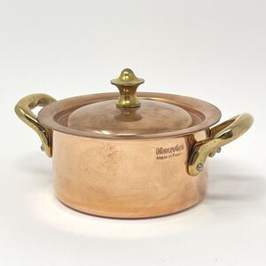 NEW Mauviel MINI Copper Brass Cocotte lid handles 3.5” 9cm 0.3l 0.4q M’Heritage